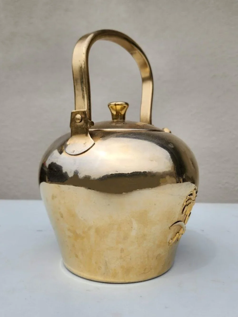 Vintage Al-Saif Tea Kettle Tea Pot Teapot Stainless Steel Gold Color 1.6 L Kitch